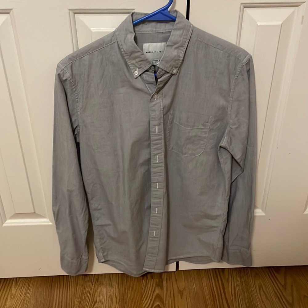 American Eagle Casual Button Down Collar Shirt Gr… - image 1
